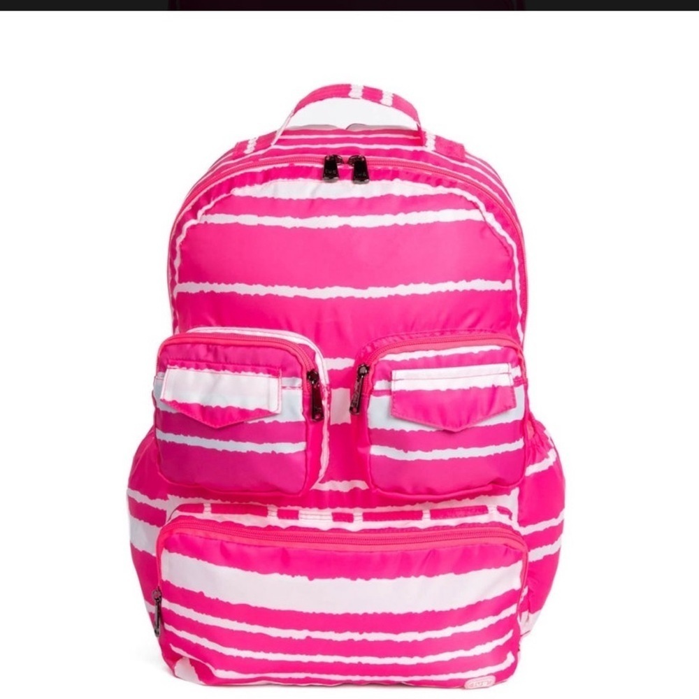 NWT Lug Magenta & White Striped Puddle Jumper, Packable Backpack